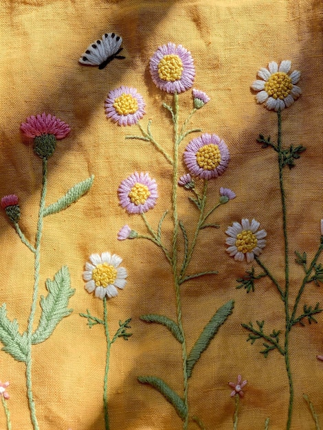 detaliu broderie lucrată manual